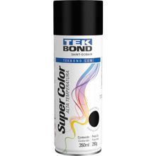 Tinta Spray Preto Fosco Alta Temperatura, 350 ml, Tekbond Preto