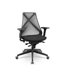 Cadeira Escritório Bix X+ Presidente Slider PU Poliéster Preto Plaxmetal