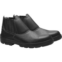 Botina de Couro com Elástico, Tamanho 40, Preta, Biqueira em Polipropileno, 4098uses4600us U-safe OstenVonder