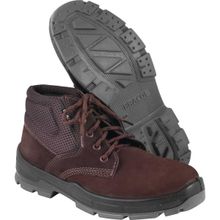 Botina Nobuck, Marrom, 42, com Solado em Poliuretano Bidensidade, com Cadarço, sem Biqueira, Bracol OstenVonder