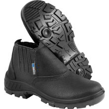 Botina de Couro Relax, 36, com Elástico, Solado de Poliuretano, Bidensidade, Biqueira de Aço, Vertentes Mais, 95b19-a Marluvas