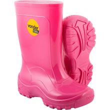 Bota Infantil de Pvc, Rosa, com Forro, 20/21, Vonder