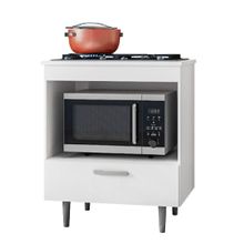 Balcão para Cooktop 4 Bocas Alecrim com 1 Gaveta e Nicho - Poliman Móveis