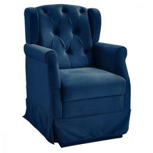 Poltrona De Amamentação Balanço Ternura Veludo Azul Star Confort