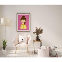Quadro Infantil Decorativo Baby Bela Retangular 30 X 40 cm Branco