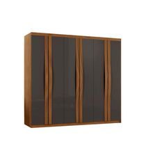 Guarda Roupa Casal Dunas 6 Portas 2 Gavetas Naturalle Grafite MDF