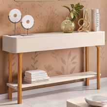 Aparador Sala De Estar 136cm Com Prateleira Fiero Off White - Hb Móveis