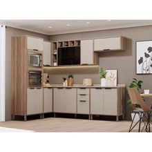 Cozinha Modulada Completa 7 Peças Com Espaço Para Forno E Mi Vanilla-beige