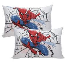 Par de Fronha KazzaVip Malha 100% Algodão Marvel Estampa Localizada Spider-Man 48cmx68cm Branco