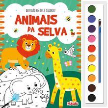 Diversão em Ler e Colorir - Animais da selva