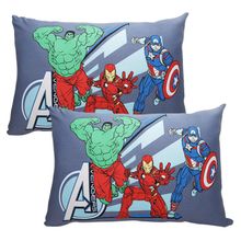 Par de Fronha KazzaVip Malha 100% Algodão Marvel Estampa Localizada Avengers 48cmx68cm Branco
