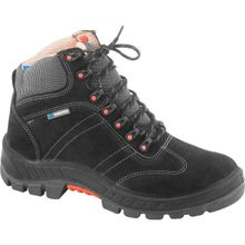 Botina Nobuck Preta, 42, com Solado em Poliuretano Bidensidade, com Cadarço, Biqueira de Polipropileno, 75bpr29-msp-bp Marluvas