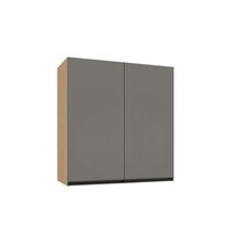 Armário Aéreo 80cm 2 Portas Essenza Luciane Móveis Andorra/cinza Puro