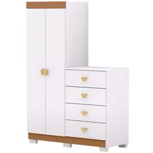 Cômoda Para Quarto 2 Portas 4 Gavetas 120cm Tulsa V01 Branco Camarim - Lyam Decor
