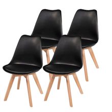 Conjunto 04 Cadeiras Eames Wood Leda Design Preta