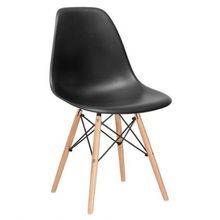 Cadeira Eiffel Charles Eames Preta Com Base De Madeira, Elegância E Conforto