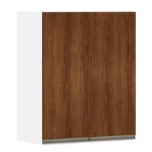 Armário Perola 60cm 2 Portas Branco Polar C/Nogueira
