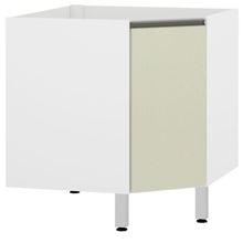 Balcão Sem Tampo Canto Diagonal Branco Com Kashmir