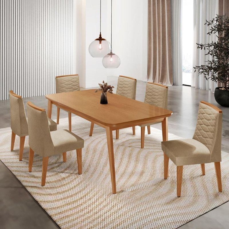 Mesa De Jantar Copper 180cm Tampo Mdf Com 6 Cadeiras Eloise Turim 07 ...