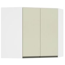 Armário Canto Diagonal 2 Portas Branco Polar C/Kashmir