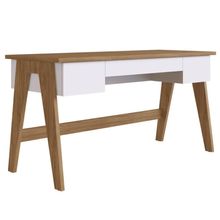 Escrivaninha Retangular Trend Contemporâneo 3 Gavetas MDF Branco