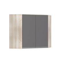 Armário De Canto Diagonal 2 Portas Lis Legno Crema C/Cinza