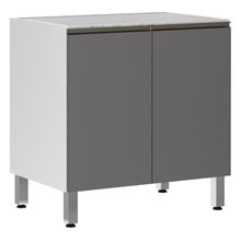 Balcão Sem Tampo 80cm Branco Com Cinza Puro