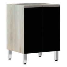 Balcão Sem Tampo 60cm Luci Legno Crem e Preto Tx