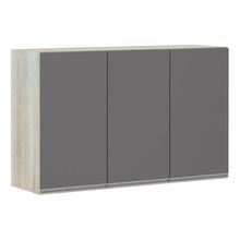 Armário Para Cozinha 120cm 3 Portas Lis Legno Crema C/Cinza