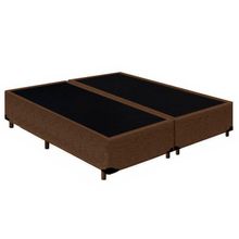 Cama Box Queen Bipartido Suede Mega Cama Marrom 158x198x42cm