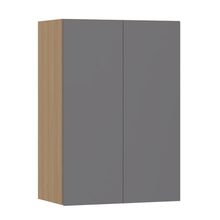 Armário Aéreo 60cm 2 Portas Slim Luciane Móveis Freijó/cinza Puro