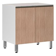 Balcão Sem Tampo 80cm Branco Com Cumaru