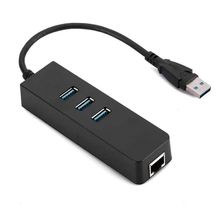 Conversor Usb 3.0 Para Rede Rj45 Gigabit (10-100-1000mbps) + Hub 3x Portas Usb 3.0 - Cdc-2872