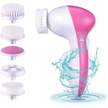 Escova de Limpeza Facial Giratória Carisma - 2 Velocidades, Kit Completo, Rosa