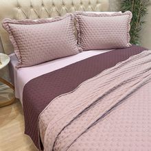 Cobre Leito Colcha By-Collor King 3 Peças Rose-Vinho - 100% Poliéster