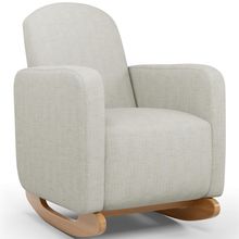 Poltrona de Amamentação com Balanço Orgânica Saori W01 Linho Cru - Lyam Decor