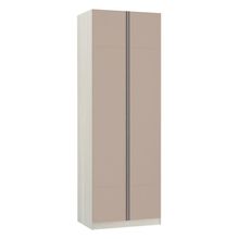 Guarda Roupa Solteiro Prime Plus 2 Portas Bater Legno Crema com Connect Luciane