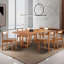 Sala De Jantar Mesa Flora 180cm Tampo E 6 Cadeiras Noronha Atacama/imbuia Nat/cinam. Imbuia