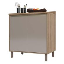 Balcão e Tampo 80 Cm De Abrir 1 Prateleira Mel Vanill e Gra