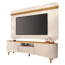 Rack Bancada Elara Com Painel Armony Off White Cinamomo - Hb Móveis