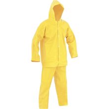 Conjunto Para Proteção, Japona e Calça em PVC com Forro, Tamanho GG, Amarelo, Capseg