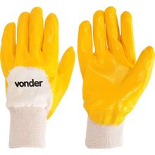Luva de Malha com Borracha Nitrílica, cor Amarela, Tamanho 9, MNV 9002 Vonder 09 OstenVonder