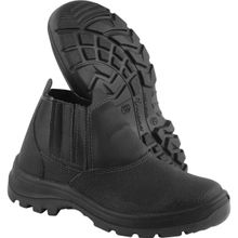 Botina de Couro de Raspa, 39, com Elástico, Solado de Poliuretano, Bidensidade, Vulcaflex 10vb48-b, Marluvas OstenVonder