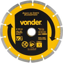 Disco de Corte Diamantado, 180 mm, Segmentado, V3, Vonder OstenVonder