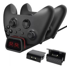 Carregador Para Controle Xbox One e Séries S e X + 2 Baterias 800mah + 4 Tampas