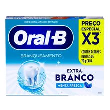 Creme Dental Oral-B Extra Branco 3 Unidades 70g Cada