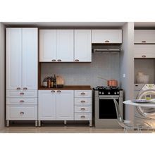 Armário De Cozinha Compacta 4 Peças Com Tampo E Aereos