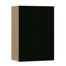 Armário Aéreo 60cm 2 Portas Slim Luciane Móveis Freijó/preto