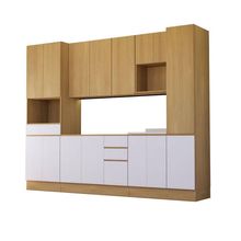 Cozinha Completa 6 Peças Com Espaços Para Micro-ondas Slim L Freijó/freijó /cinza Cristal