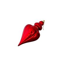 Enfeite Decorativo de Natal Pendura Cabaça Vermelho Brilho Alt. 24CM X Diam. 12CM Cromus